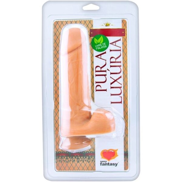 Prótese Maciça Com Escroto Ventosa 16 X 3,5Cm Sexy Fantasy