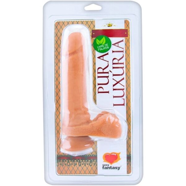 Prótese Maciça Com Escroto Ventosa 18 X 4Cm Sexy Fantasy