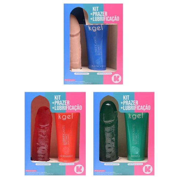 Kit K-Softline Lubrificante + Pênis De Borracha Kgel